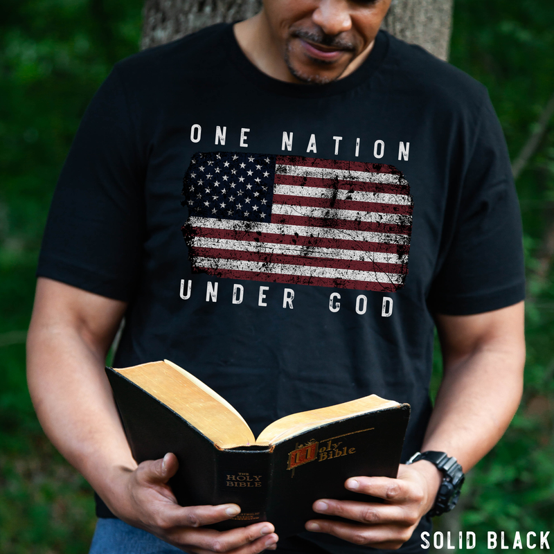One Nation Under God Men's T-Shirt Father's Day Gifts: L