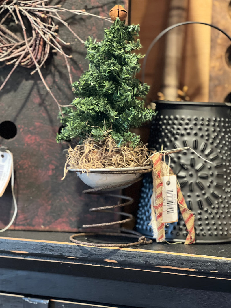 Mini Tree In Tin Pan & Rusty Spring