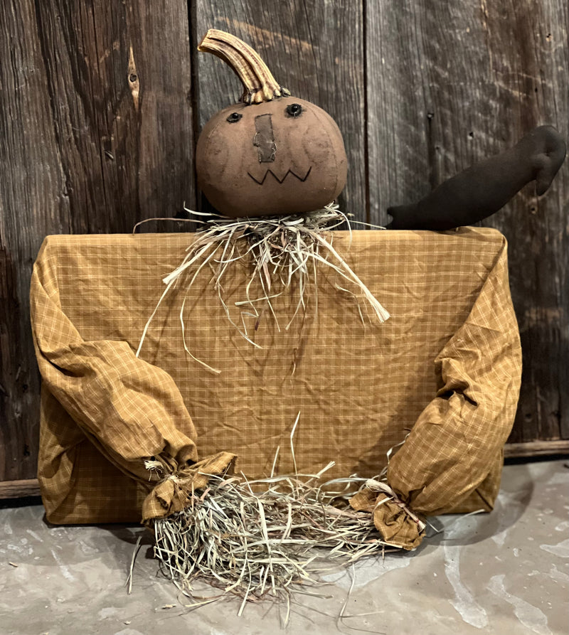 Pumpkin Head Scarecrow Doorstop
