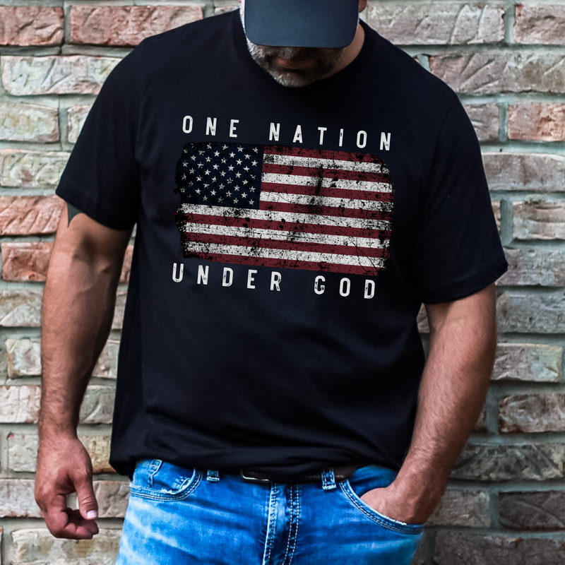 One Nation Under God Men's T-Shirt Father's Day Gifts: L
