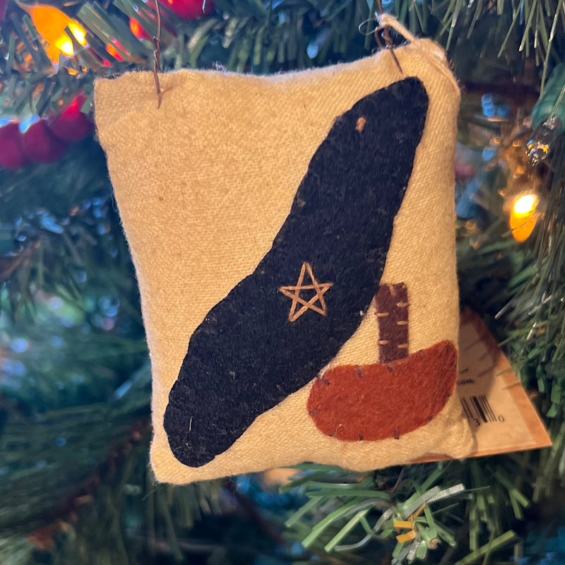 Crow and Pumpkin Mini Pillow Ornament or Bowl Filler